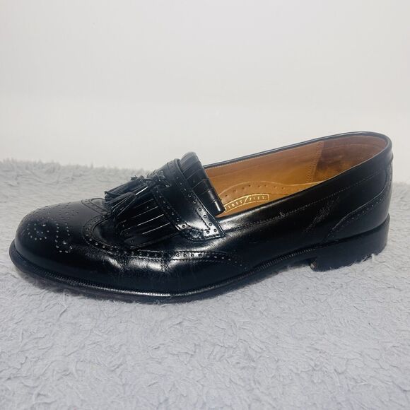 Bostonian Classics 20370 First Flex Black Leather Tassel Wing Tip Loafer 9.5M - Picture 9 of 12